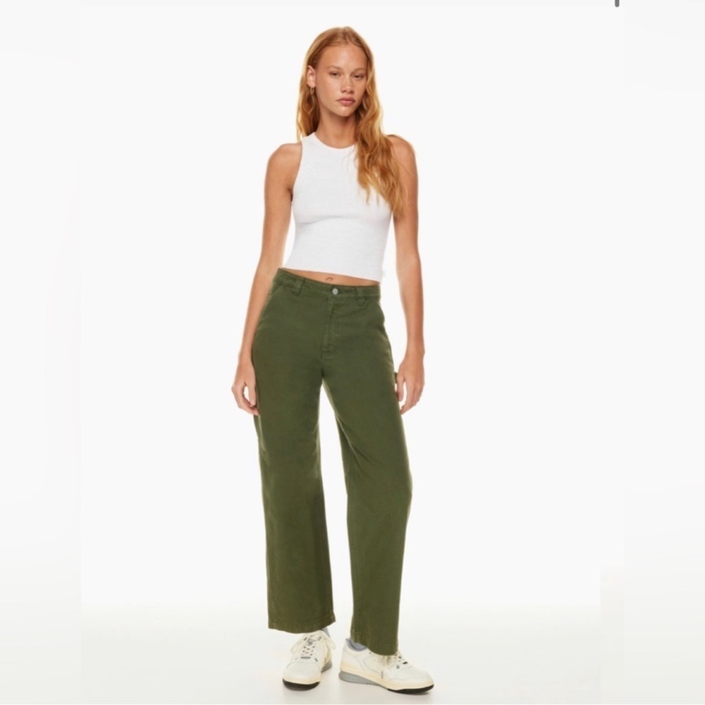 TNA Carpenter Pants Green 100% Cotton Sz 6